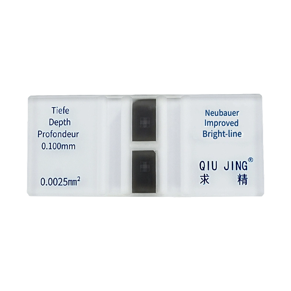 Qiujing Metal Silver Bottom Clear Scale Lines Good Visibilitas Bright Line Cell Counting Chamber Slides